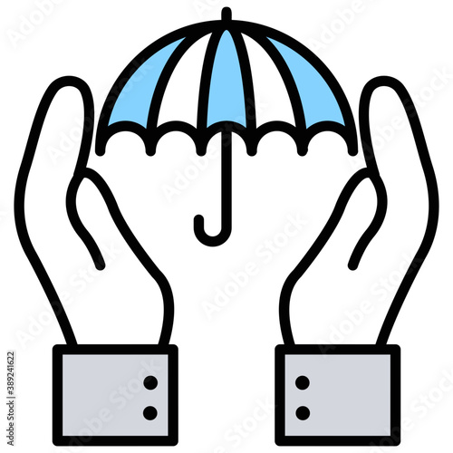 
Line icon insurance, insurance installment 
