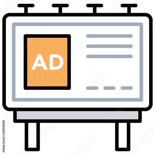 
Line icon advertising, billboard 
