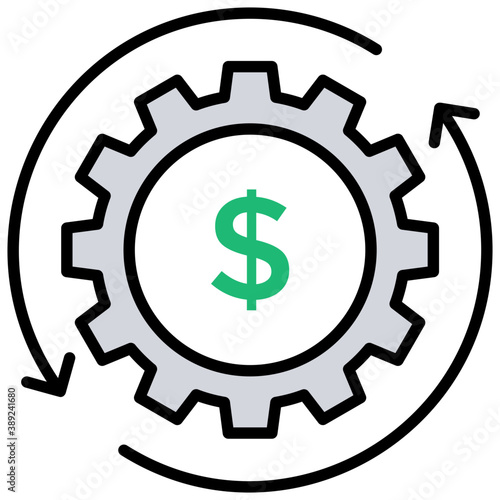 
Line icon revenue engine, revenue generation

