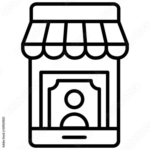 
Line icon mobile marketing, query counter
