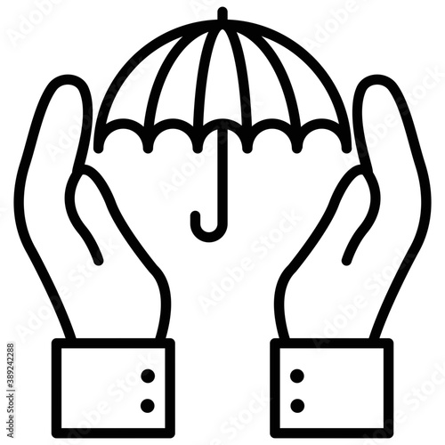 
Line icon insurance, insurance installment 
