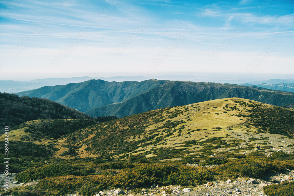 Naklejka premium Landscape of some hills and mountains covered of vegetation