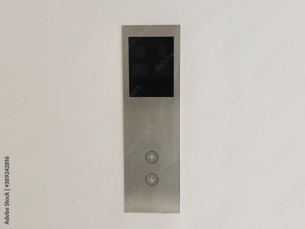 Elevator position button in the building Elevator position button in the building