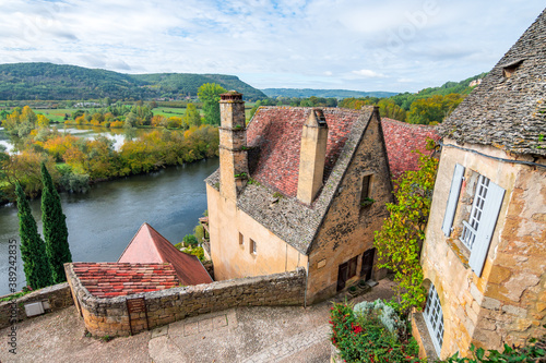 view of beynac et cazenac medieval town, France photo