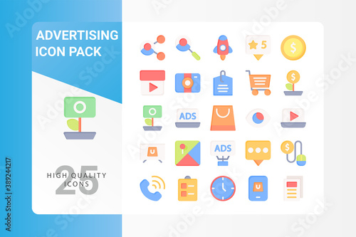 Advertising icon pack for your web site design, logo, app, UI. Vector graphics illustration and editable stroke. EPS 10.