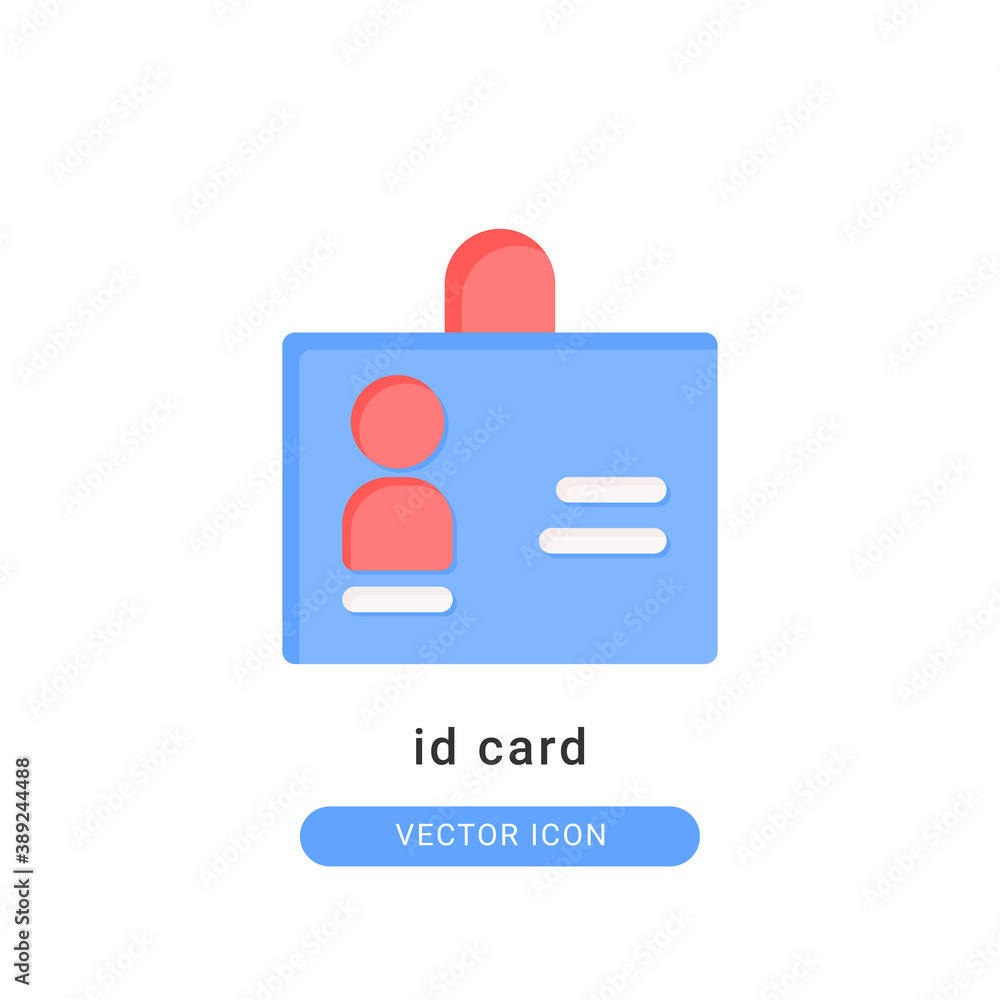 id card icon vector illustration. id card icon flat design.