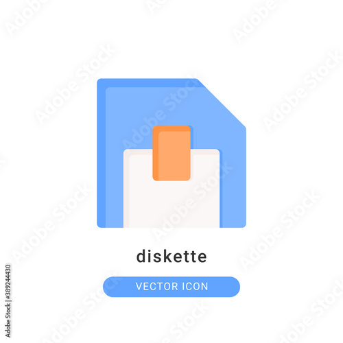 diskette icon vector illustration. diskette icon flat design.