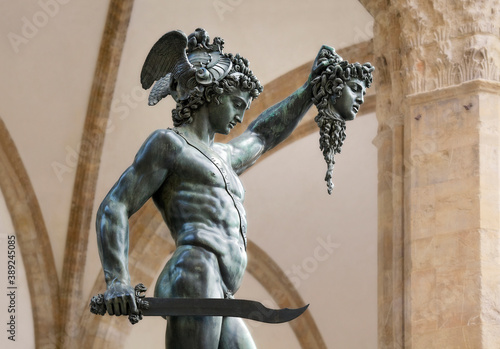 Florence, Italy, loggia dei Lanzi, Perseus with the Head of Medusa; detail 02