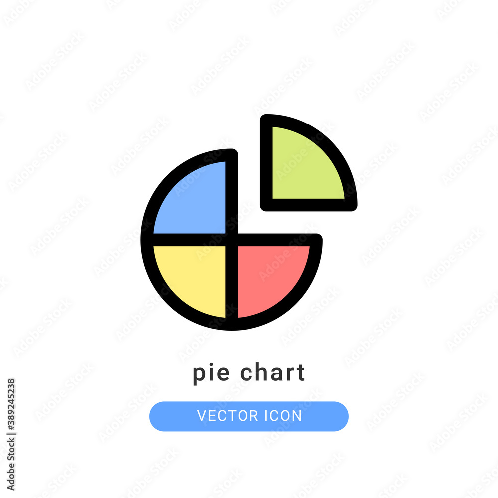 pie chart icon vector illustration. pie chart icon lineal color design. pie chart icon vector illustration. pie chart icon lineal color design.