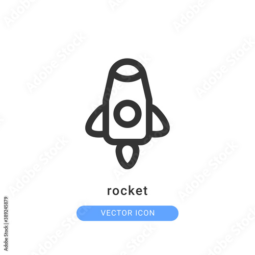 rocket icon vector illustration. rocke icon outline design. photo