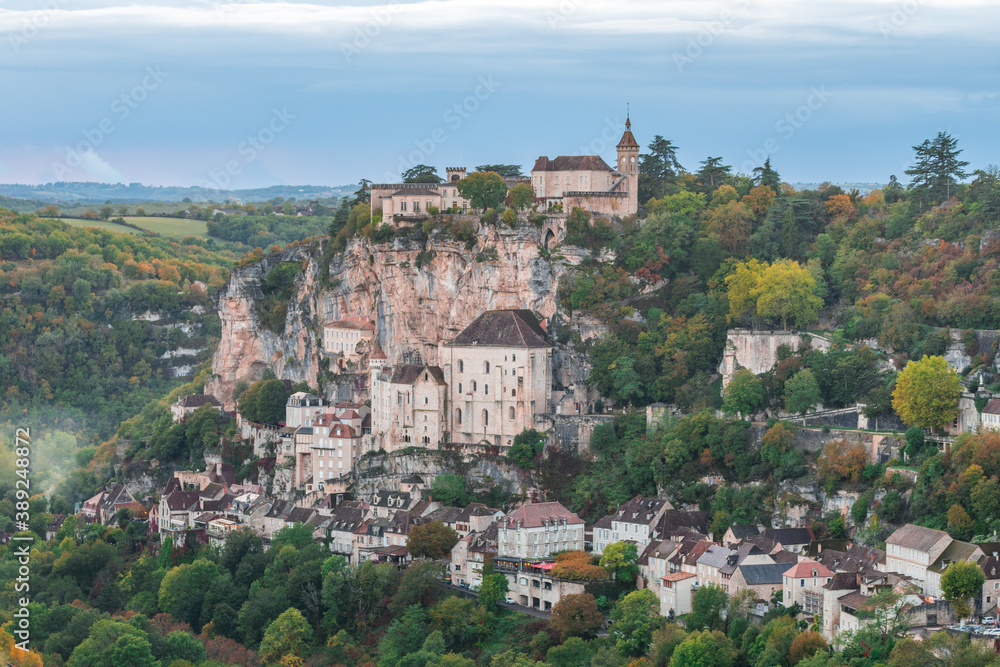 views to rocamadour city, France