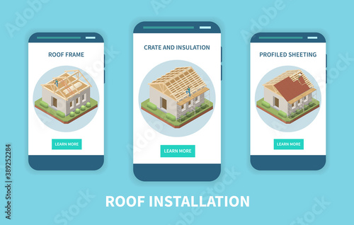 Roof Installation Isometric Set 
