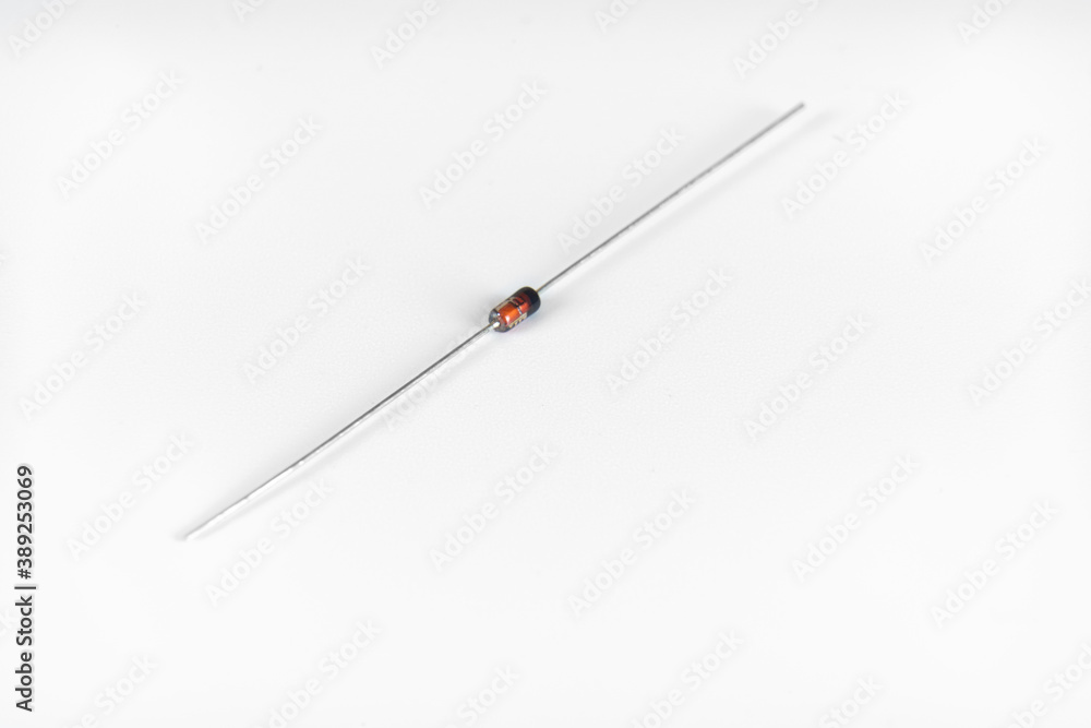 Resistor and diode isolated on white background Resistor and diode isolated on white background
