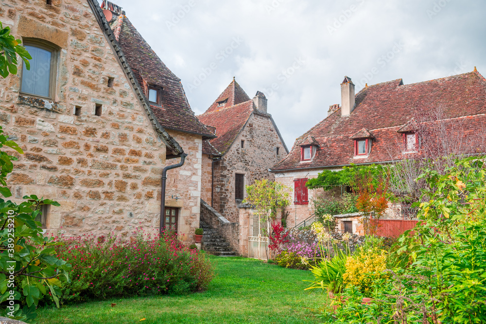 countryside town of stone houses in france countryside town of stone houses in france