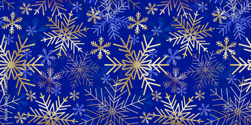 Christmas card. Snowflakes Winter seamless pattern