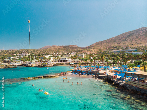 panorama of beautiful hotel resort in Crete, Greece photo