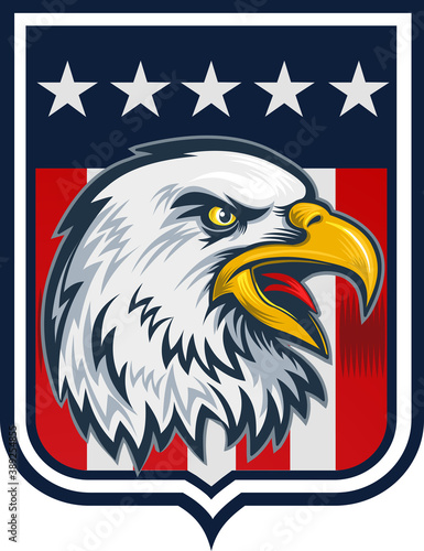 American Redoubtable  Eagle with USA flags