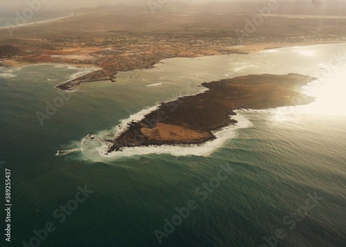 Wind and kitesurfing on the neaches of Isla Sal and Boa Vista of the Cape Verde islands in the Atlantic, West Africa photo