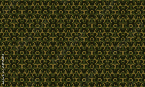 horizontal pattern of interlocking curved elements in khaki tones.