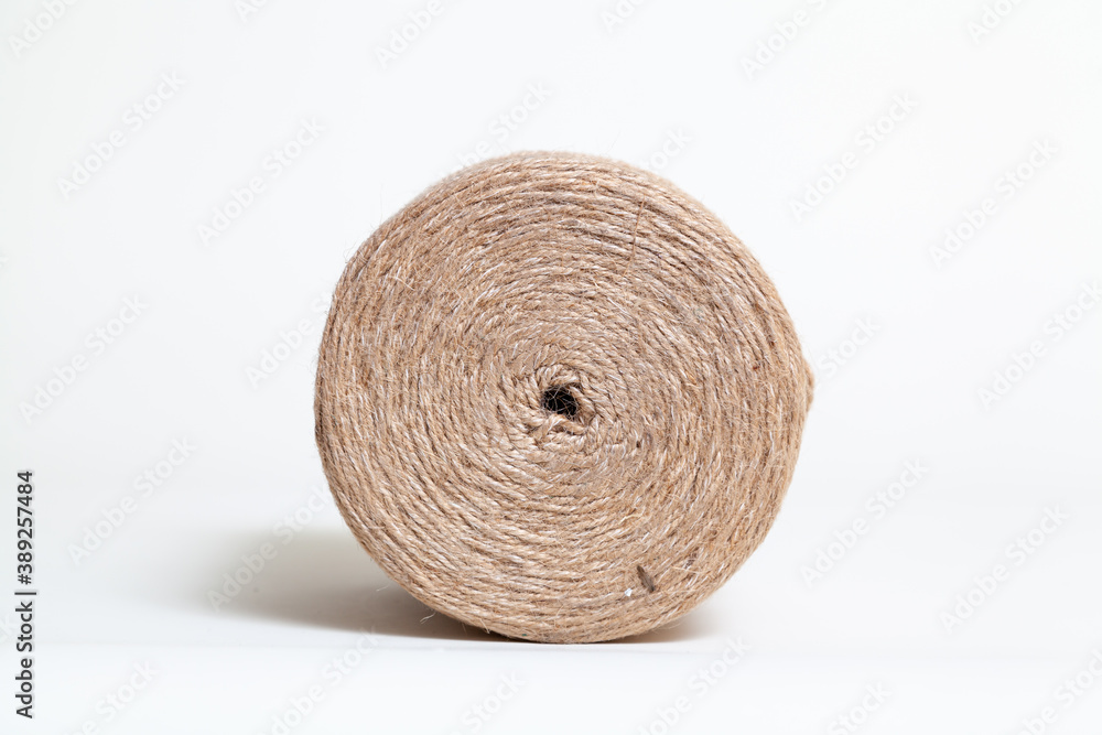 Roll of twine on white background Roll of twine on white background