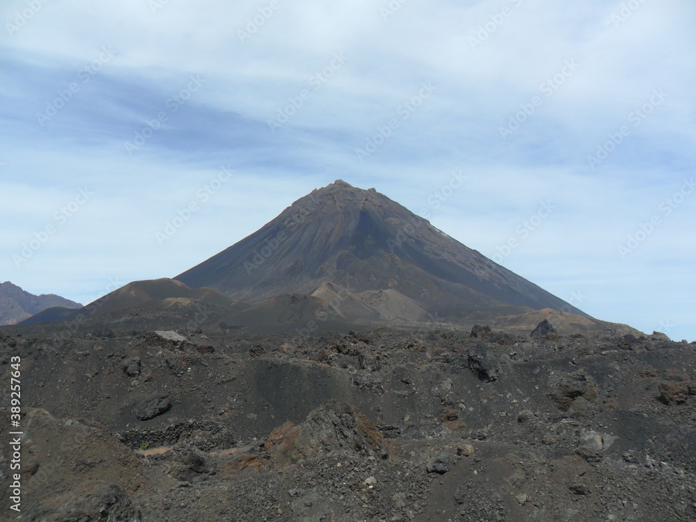 Exploring the volcanoes and black sandy beaches of Isla do Fogo in the Cape Verde islands in the Atlantic, West Africa