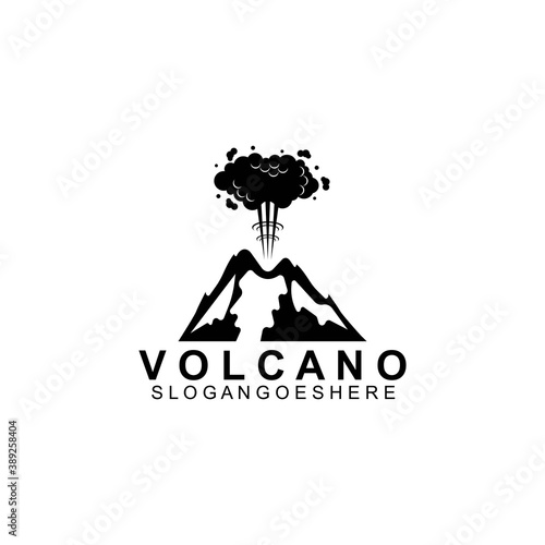 Volcano mountain logo vector. Simple illustration of volcano mountain vector logo