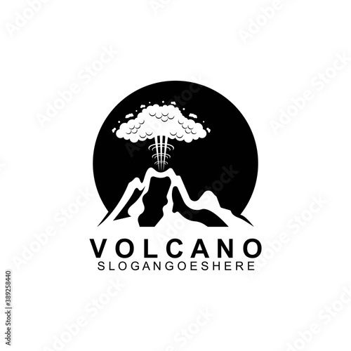 Volcano mountain logo vector. Simple illustration of volcano mountain vector logo