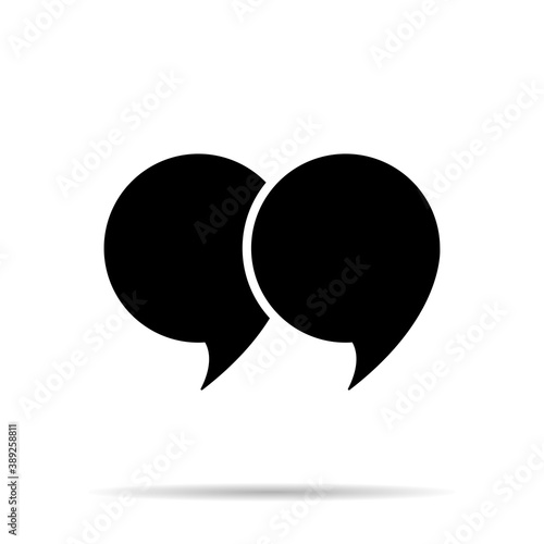 Quote icon vector. Quote mark black symbol isolated on white background. Vector illustration, eps 10.