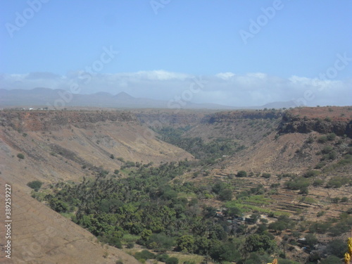 Hiking around the mountains of Isla de Santiago on the Cape Verde islands in the Atlantic, West Africa