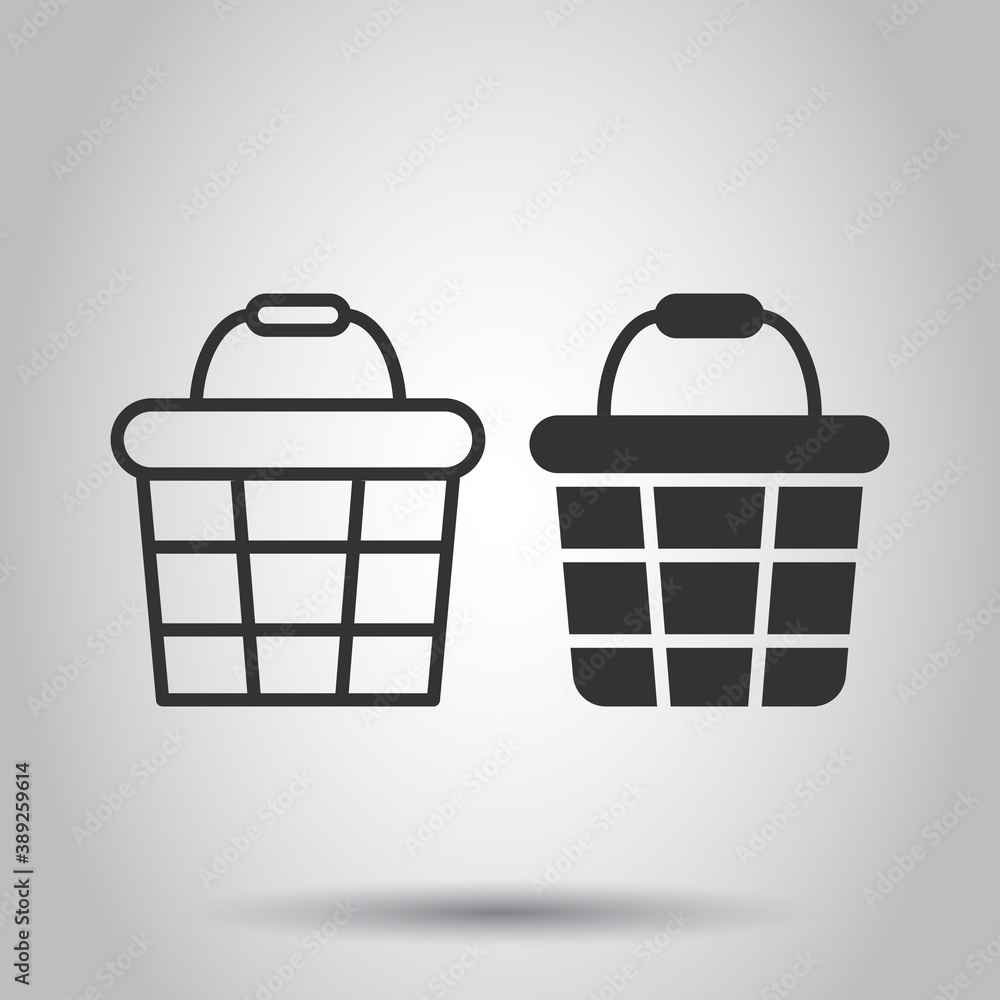 Add to cart icon in flat style. Shopping vector illustration on white isolated background. Basket business concept. Add to cart icon in flat style. Shopping vector illustration on white isolated background. Basket business concept.