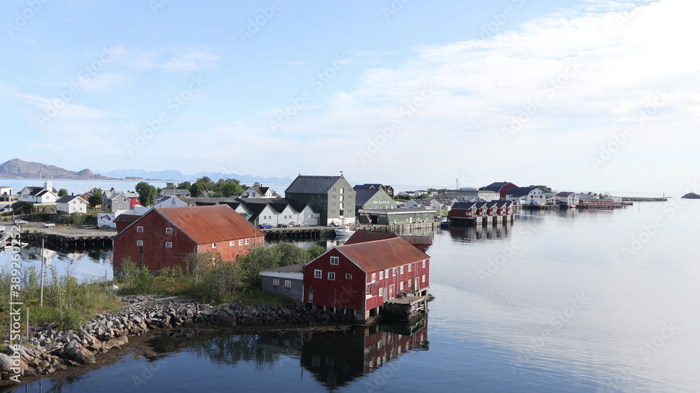 Fishing village in Lofoten islands Norway
