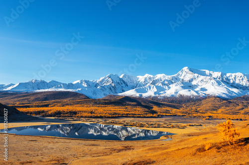 Russia, Altai republic, lake Dzhangyskol, yeshtykel tract. Top view