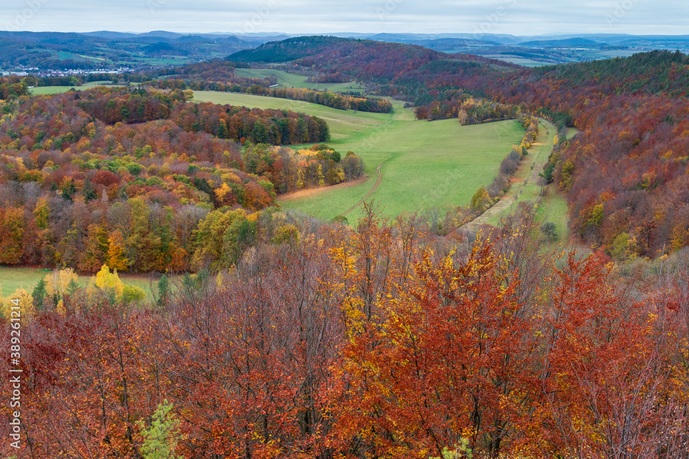 Herbst an den Hörselbergen in Thüringen