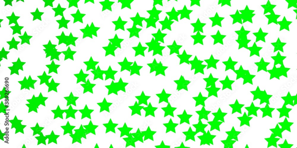 Light Green vector template with neon stars. Light Green vector template with neon stars.