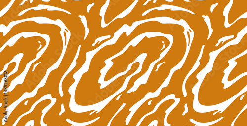 Vector Seamless Pattern with Flowing Salted Caramel. Abstract Sweet Texture. Creative Food Background for Packaging Design, Borders and Advertisement