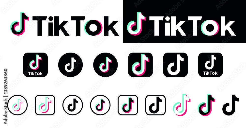 Tiktok Vector Logo, Tiktok Vector Icon, Tiktok Editorial, Tik Tok App Stock  Vector | Adobe Stock