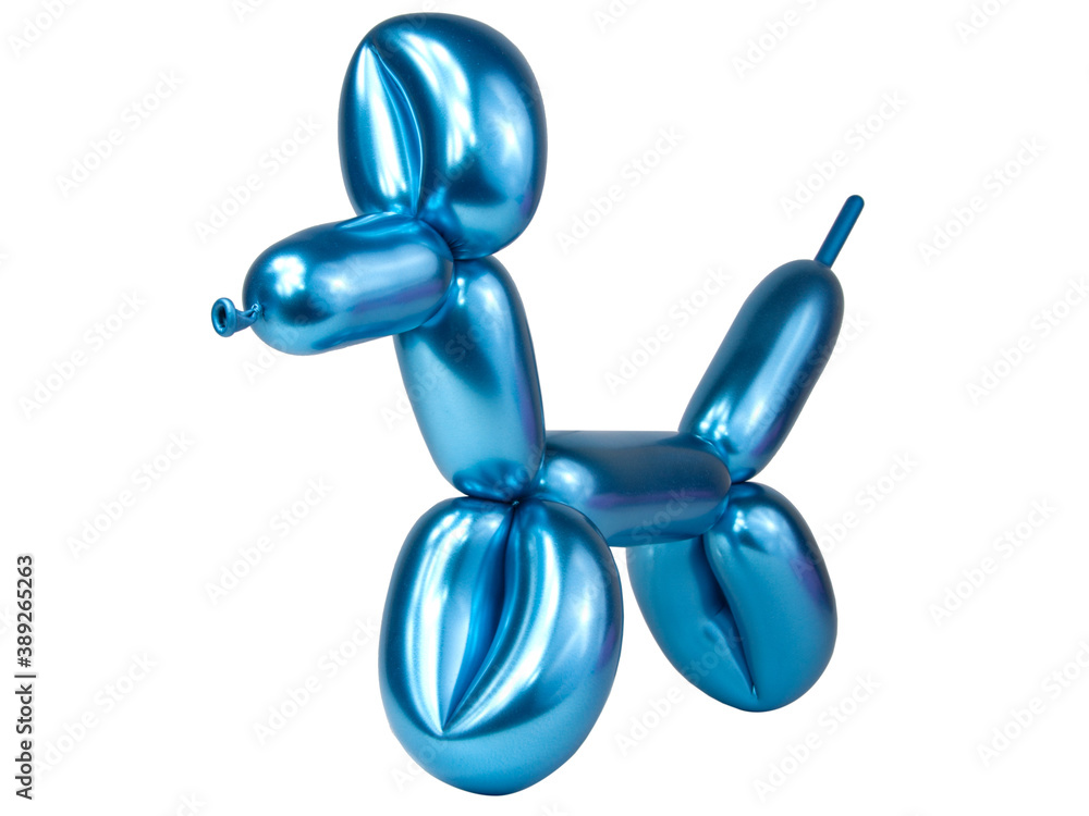 Blue bright balloon dog isolated on the white Blue bright balloon dog isolated on the white