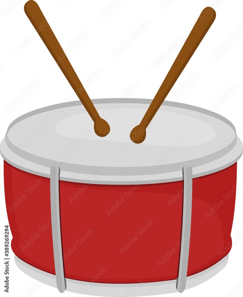 Vector emoticon illustration of a drum with drumsticks Stock Vector Adobe Stock