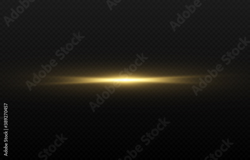 Vector flares. Golden flash of light  golden light. PNG light  flash. Luminous line. Christmas light. Vector illustration.