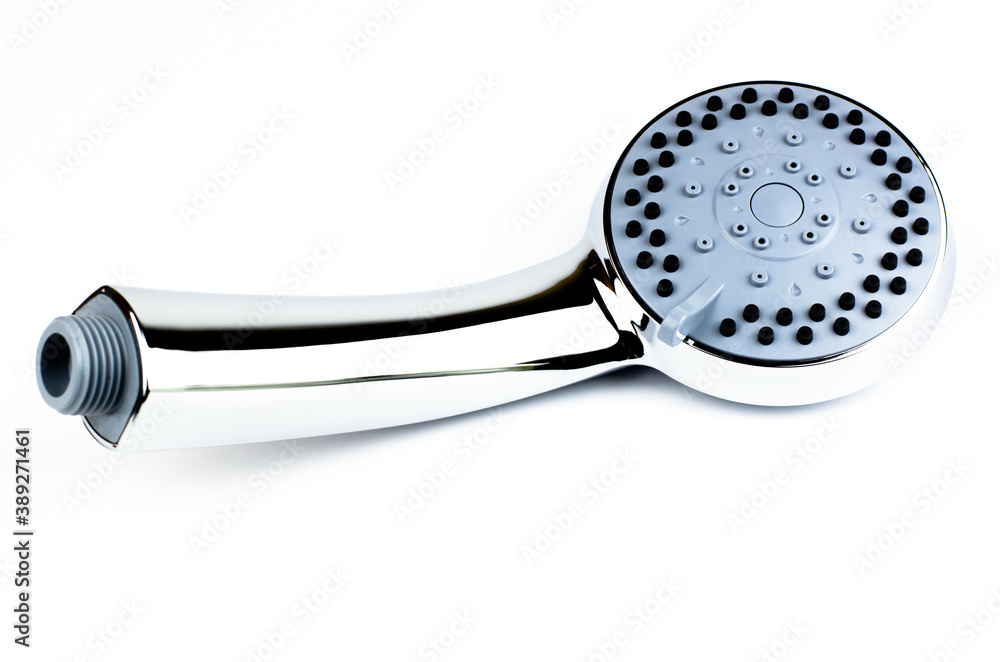 shower spray on white background with selective focus shower spray on white background with selective focus