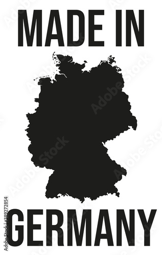 Made in Germany icon, bold text with country outline