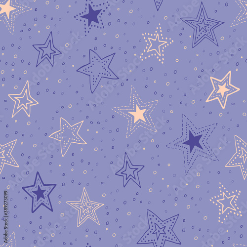 Seamless pattern with stars. Vector illustration.