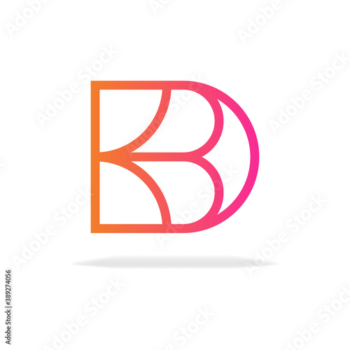 KBD Letter Artistic and Modern Logo Icon and stylish sign template elements photo