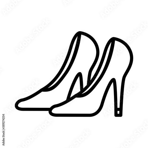 Woman shoes icon on white background, vector illustration