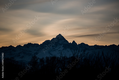 The skyline of the Cozie Alps with the Monviso mountain photo