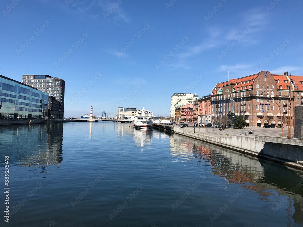 canal splitting Copenhagen into two parts
