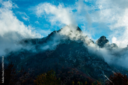 clouds and mountains