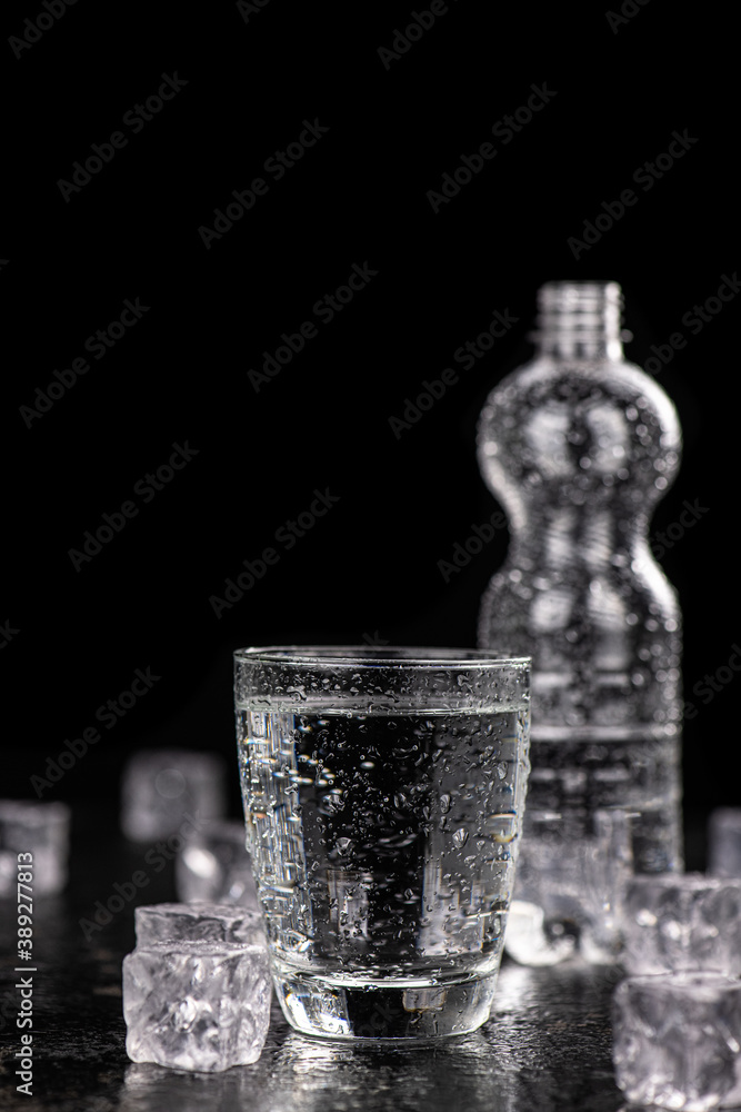 Portion of sparkling water (detailed close up shot; selective focus) Portion of sparkling water (detailed close up shot; selective focus)