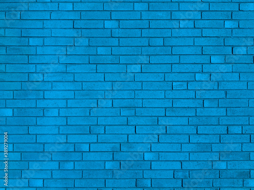 Blue new brick wall texture background.