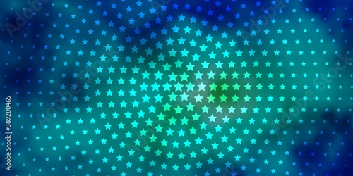 Light BLUE vector template with neon stars.